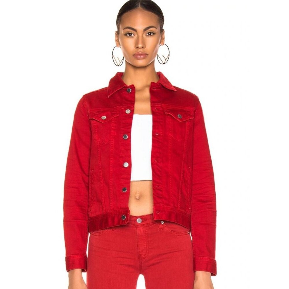 AG Jeans Mya Denim Jacket Women's Size Small in Sulfur Dye Red New Without Tags!